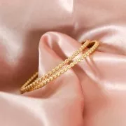 Créoles petites boules 59 mm - Doré x2