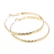 Créoles design striées 52 mm - Doré x2