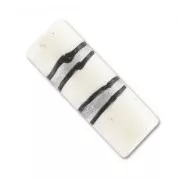 Perles cylindres décorés 25x9 mm Blanc rayé x5