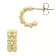 Mini créoles avec petite boules 12 mm - Doré x2