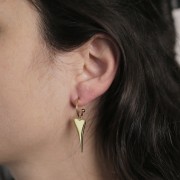 Créoles avec petite boule 16 mm - Acier inoxydable 304L Doré x2