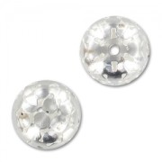 Boule filigranée cercles 14 mm argenté x1