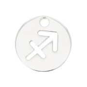 Breloque ronde 10 mm - signe du zodiaque Sagittaire - Argent 925 x1|raw }}