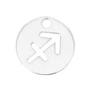 Breloque ronde 10 mm - signe du zodiaque Sagittaire - Argent 925 x1