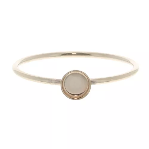 Bague fine serti pour cabochon 4 mm - Taille 56 - Gold filled (or laminé)   x1