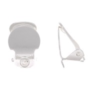 Clips d'oreilles plateau 10 mm - oreilles non percées - Rhodié x2