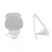 Clips d'oreilles plateau 10 mm - oreilles non percées - Rhodié x2