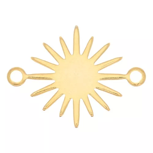Intercalaire soleil 2 anneaux 13 mm - Doré à l'or fin x1