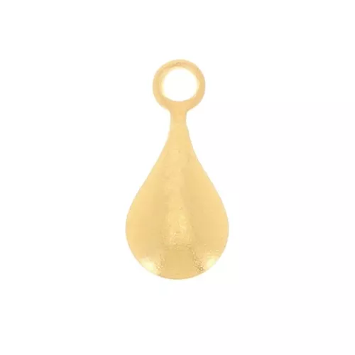 Mini breloques gouttes 6.5x3 mm - Doré à l'or fin x10