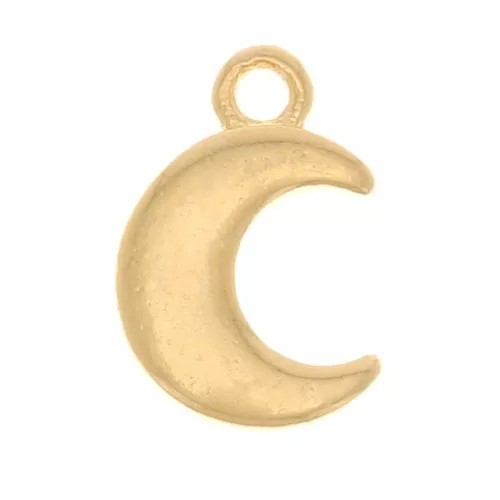 Mini breloque lune 8x5 mm - Doré à l'or fin x1