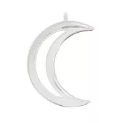 Breloque lune évidée 12x8 mm - Argenté x1