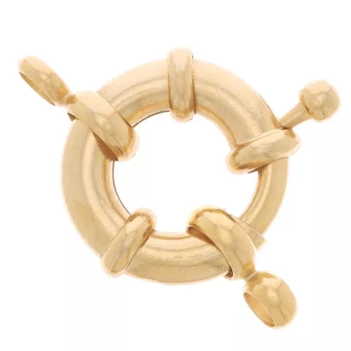 Fermoir bouée 15 mm - Doré à l'or fin x1