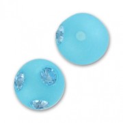 Perle ronde Polaris semi-percée strass 6 mm Aquamarine x1|raw }}