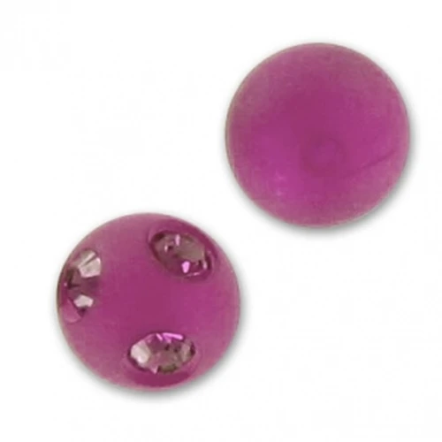 Perle ronde Polaris semi-percée strass 6 mm Amethyst x1