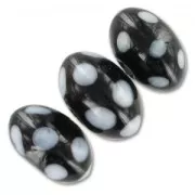 Ronde aplatie 17 mm Opaque Noir/Blanc x1