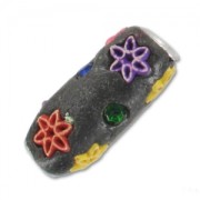 Olive incrustée de perles 25x11 mm Multicolore x1|raw }}