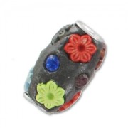 Olive incrustée de perles 19x11 mm Multicolore x1|raw }}