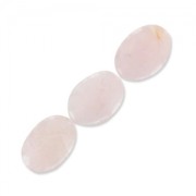 Perle en pierre gemme Quartz Rose olive plate 25x18 mm x1