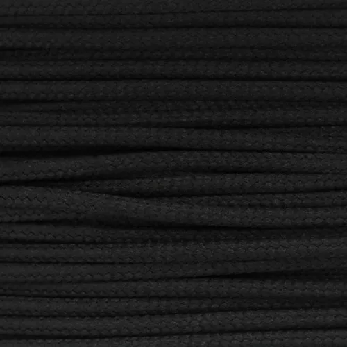 Cordon lacet en polyester 2 mm - Noir x1m