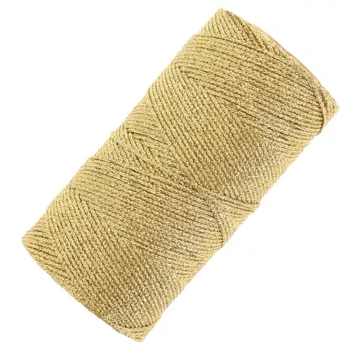 Bobine de fil métallisé ciré Linhasita pour macramé 1.4 mm - Doré (Ouro) x130m