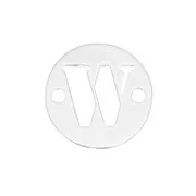 Intercalaire rond 2 trous lettre W 8.5 mm en Argent 925 x1