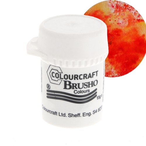 Pigment en poudre aquarellable Brusho Colours - Vermillon x15 g