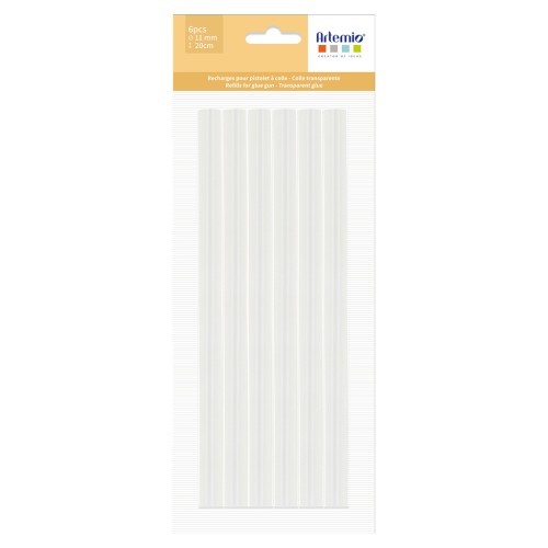 Recharges pour pistolet à colle Artemio - Colle transparente x6