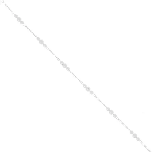 Chaîne maille rombo avec imitations perles d'eau douce 4 mm Argenté x50cm