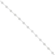 Chaîne maille fantaisie fleurs 4.5 mm Argenté x50cm|raw }}