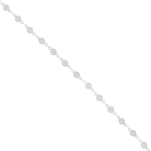 Chaîne maille fantaisie fleurs 4.5 mm Argenté x50cm