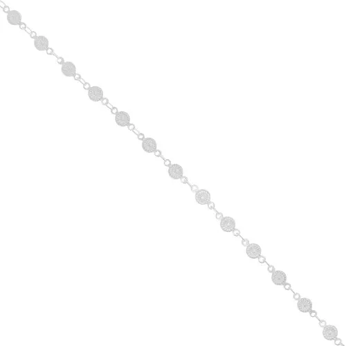 Chaîne maille fantaisie fleurs 4.5 mm Argenté x50cm