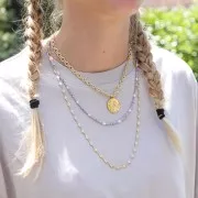 Chaîne maille fantaisie fleurs 4.5 mm Doré x50cm