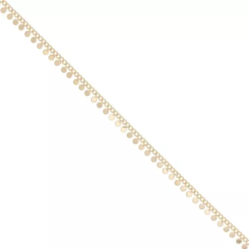 Chaîne maille rombo avec petites pampilles rondes 5.7 mm Doré x50cm