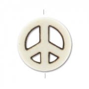 Perle Peace en Howlite teintée 15 mm imitation Os x1|raw }}