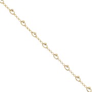 Chaîne maille jaseron avec perles facettées 5 mm Doré x50cm|raw }}