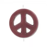 Perle Peace en Howlite teintée 15 mm Chocolat x1