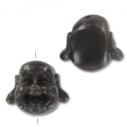 Tête de Bouddha 12 mm Noir x1