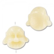 Tête de Bouddha 12 mm imitation Ivoire x1