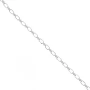 Chaîne maille fantaisie rectangle arrondi 4.8 mm - Argenté x50cm