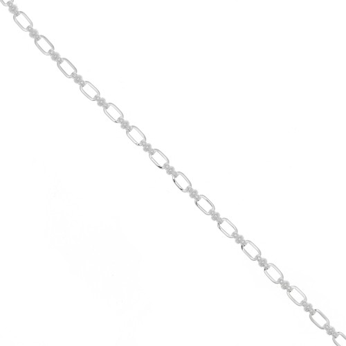 Chaîne maille fantaisie rectangle arrondi 4.8 mm - Argenté x50cm