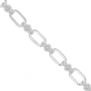 Chaîne maille fantaisie rectangle arrondi 4.8 mm - Argenté x50cm