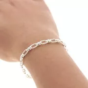 Chaîne maille fantaisie rectangle arrondi 4.8 mm - Argenté x50cm