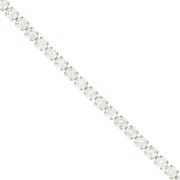 Chaîne strass en Oxydes de Zirconium - 3 mm - Acier inoxydable 304 doré x50cm