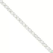 Chaîne strass en Oxydes de Zirconium - 3 mm - Acier inoxydable 304 doré x50cm