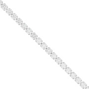 Chaîne strass en Oxyde de Zirconium taillé 3 mm - Acier inoxydable 304 - Crystal x50cm