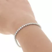 Chaîne strass en Oxyde de Zirconium taillé 3 mm - Acier inoxydable 304 - Crystal x50cm