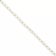Chaîne strass en Oxyde de Zirconium taillé 2 mm - Acier inoxydable 304 doré - Crystal x50cm