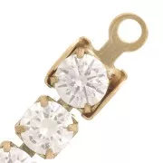 Embout pour chaîne strass 3 mm - Acier inoxydable 304 Doré x4