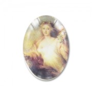 Cabochon ovale décoré 18x13 mm Romance x1|raw }}