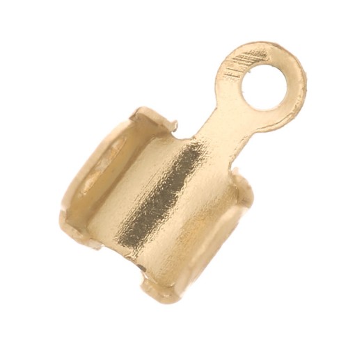 Embout pour chaîne strass 2 mm - Acier inoxydable 304 Doré x4